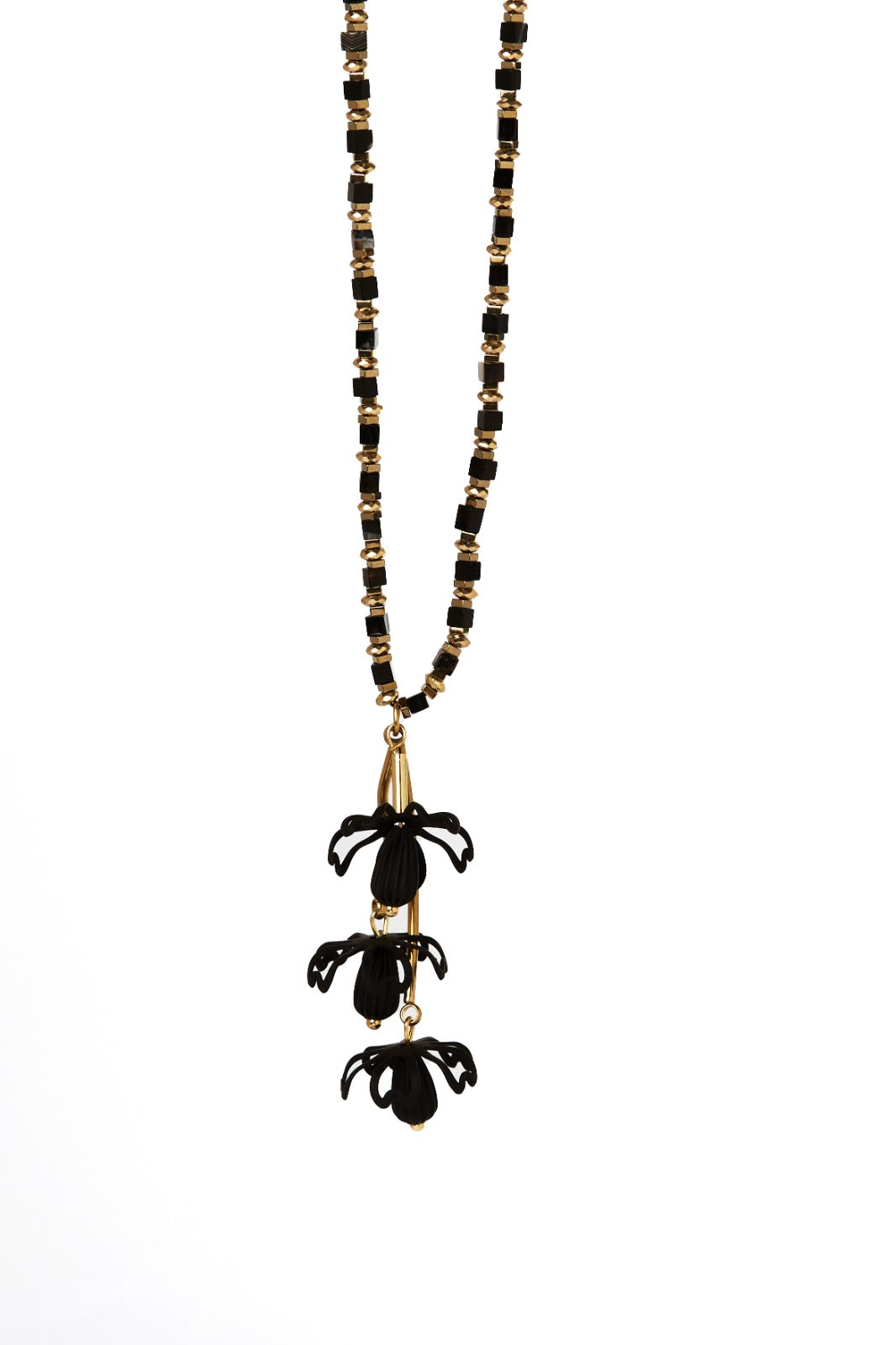 Collana artigianale - Collezione Essenza- Tonalità Nero e Oro