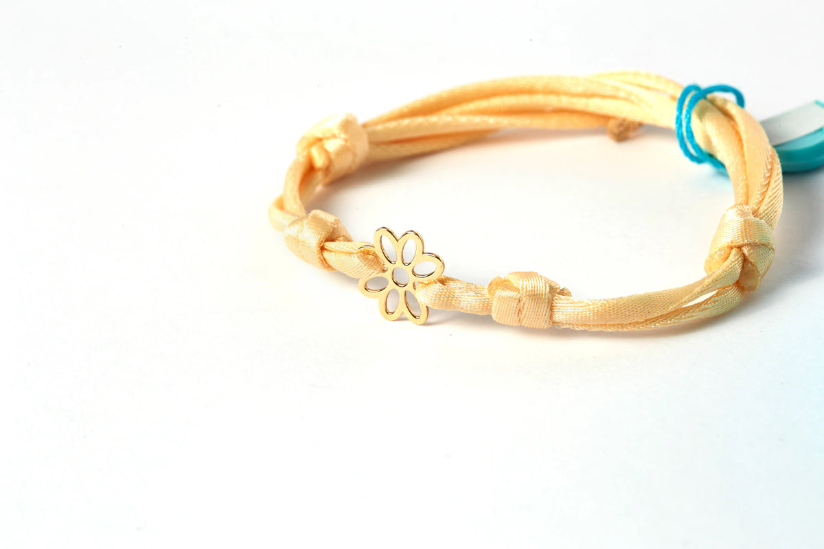 Bracciale Satin-Line con margherita